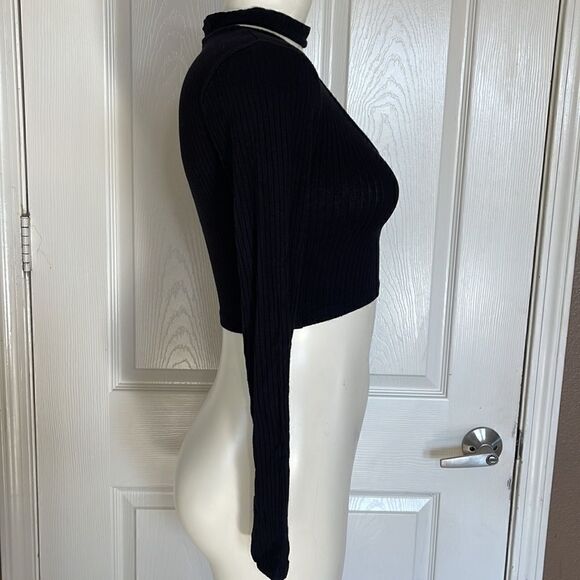 Topshop Choker Long Sleeve Crop Top size 2 - Picture 4 of 6